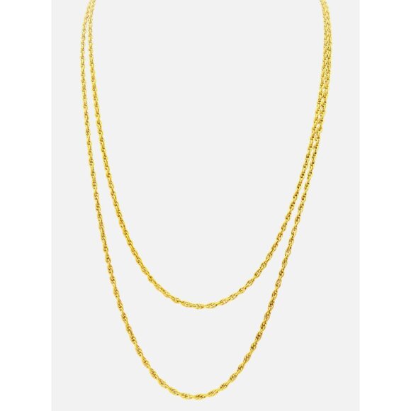 Vintage Monet Rope Chain 56" 1.8 mm  Gold-Tone Necklace Versatile Preppy Classy - Picture 2 of 9